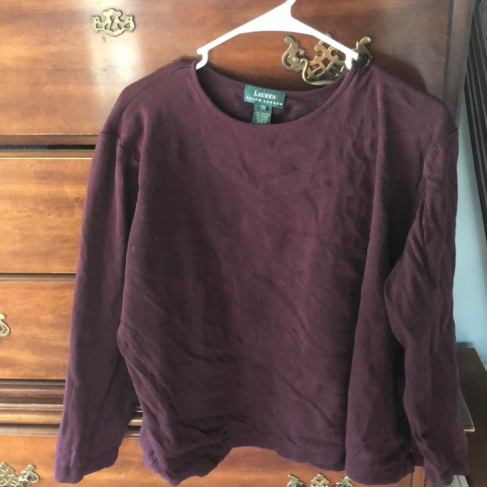 Burgundy Lauren Ralph Lauren  T-shirt
